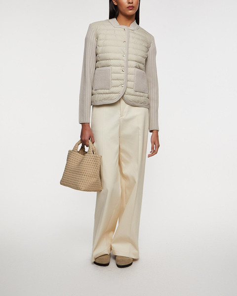Cardigan Padded Wool Ljusbeige 2