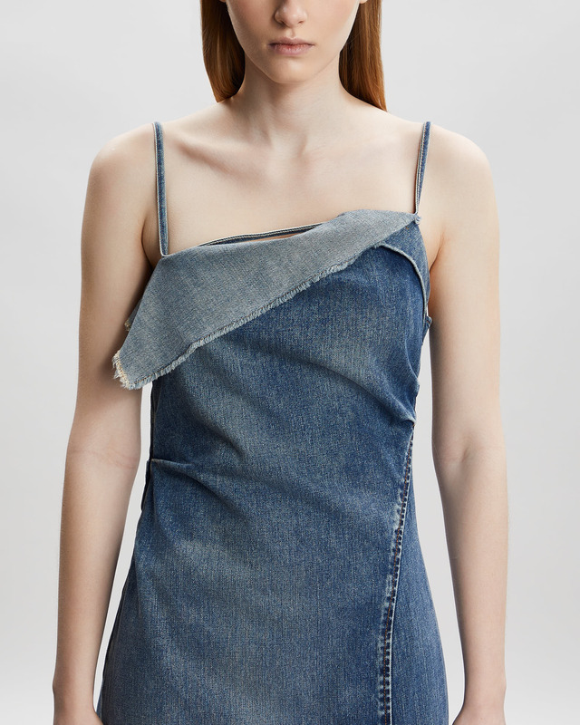 Acne Studios Klänning Denim Ruffle Strap Blå 40
