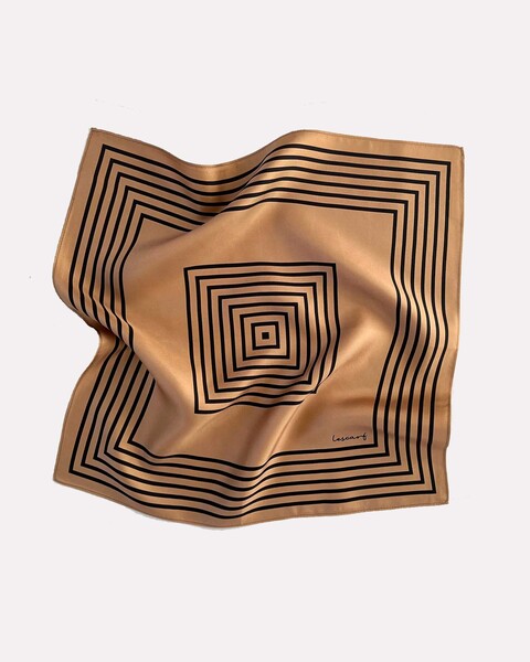 Scarf Silk 45 x 45 Svart/creme ONESIZE 1