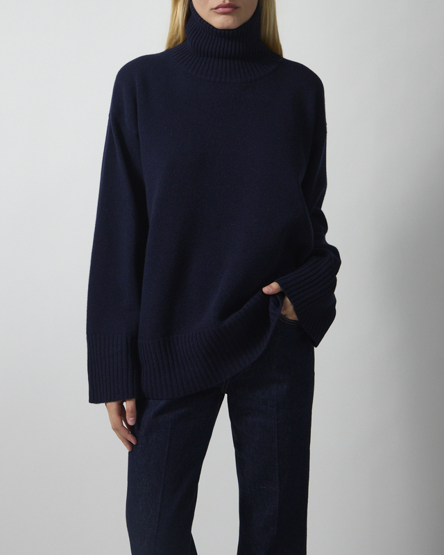 Dagmar Sweater Soft Wool Turtleneck Navy XS
