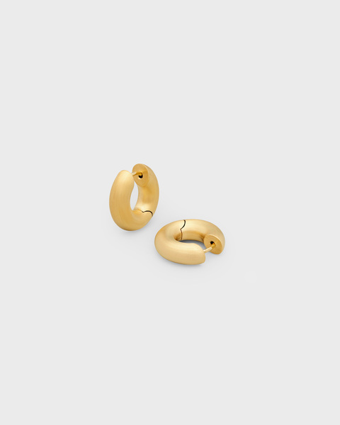 Earring Chunky Hoops Satin Small Gold Gold ONESIZE 1