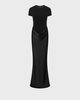 ROTATE  Kjole Capsleeve Draped Maxi Black 34