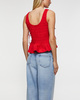 Ganni Top Cotton Poplin Smock Tie String Röd 34