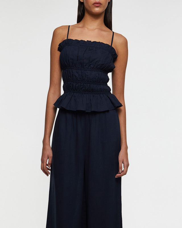 Wakakuu Icons Top Valencia Linen Navy S