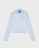Sporty & Rich Topp Signature Logo Sports Quarter Zip Light Blue S