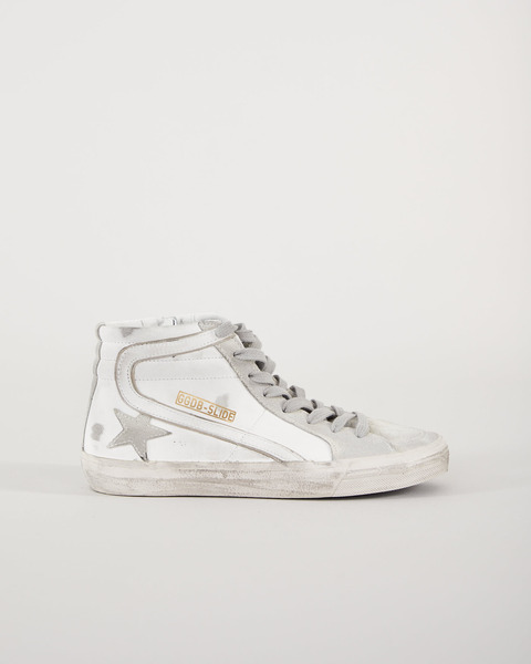 Sneakers Slide Leather Upper White 1