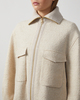 Moncler Jacket Bouclé Wool Blend Zip-Up Beige  IT 46 (EUR 40)