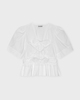 GANNI Blus Washed Stretch Cotton Strap Vit 34