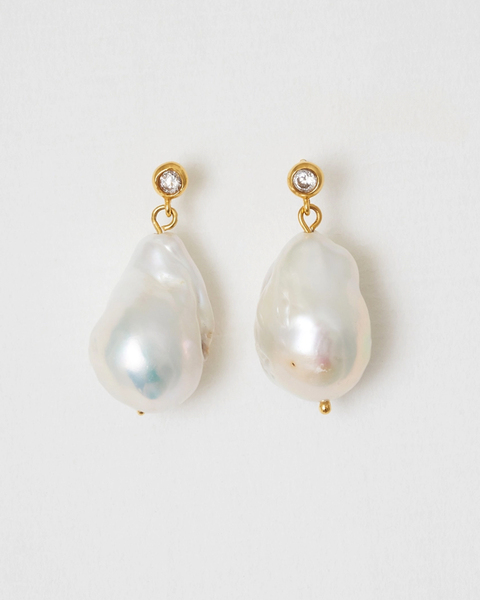 Giant pearl earrings Gold ONESIZE 1