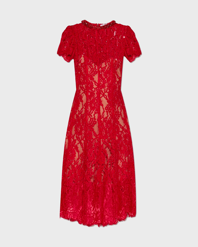 Self-Portrait Klänning Sequin Lace Midi Röd UK 14 (EUR 42)