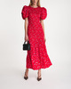 ROTATE Birger Christensen Klänning Printed Puff Sleeve Röd 42