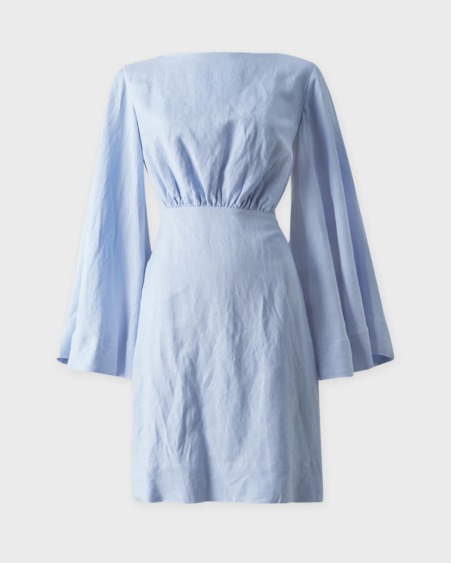 Malina Dress Jette Cut-Out Linen Blend Mini Blue M