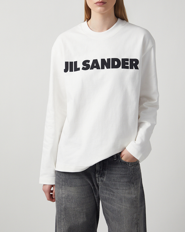 Jil Sander T-Shirt Logo Long Sleeve Porcelain M