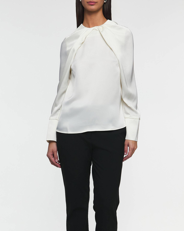 Malina Blus Evie Pleated Neckline Offwhite XL