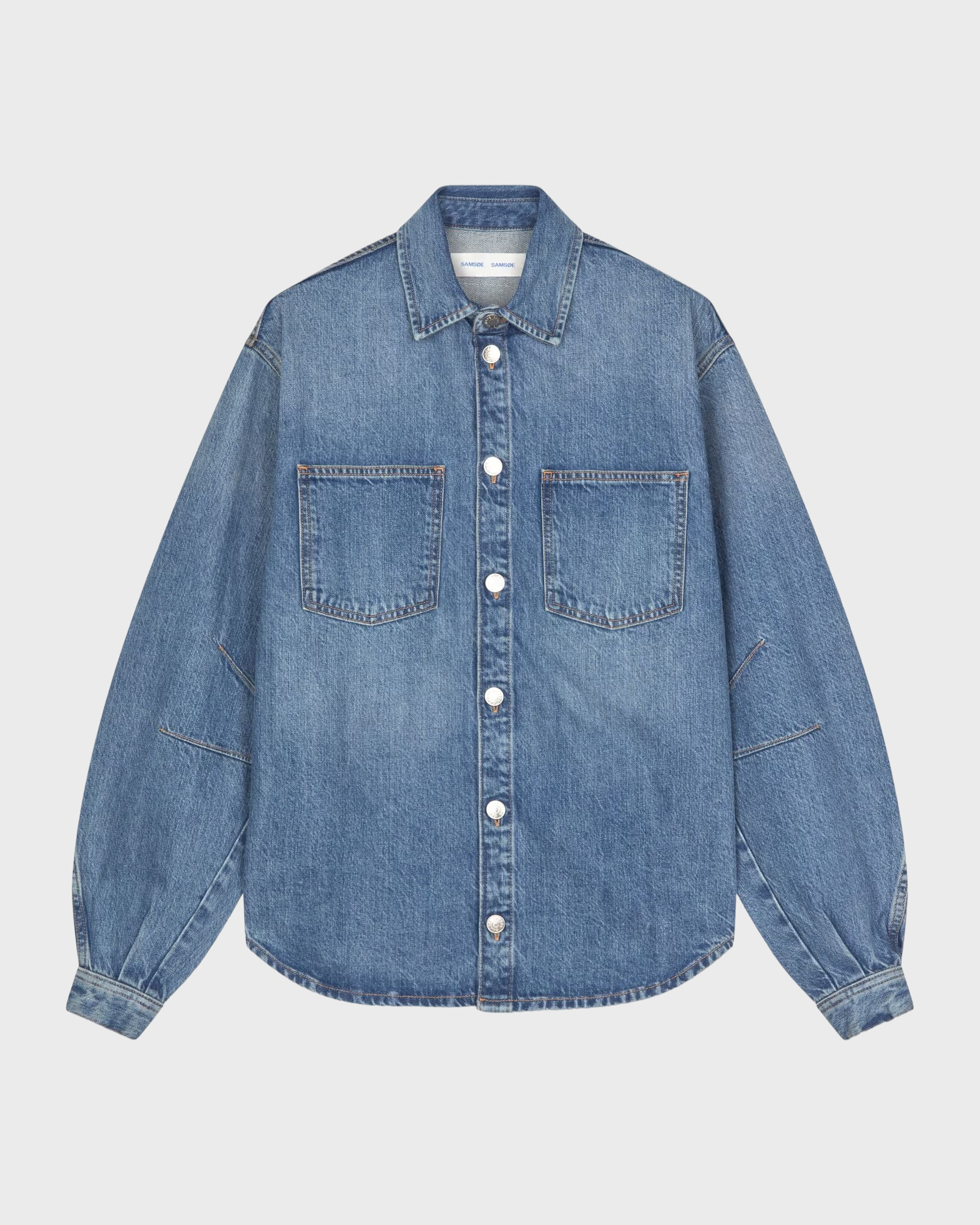 Samsoe & Samsoe Samsøe Samsøe Saharp Seam Shirt 16141 In Light Blue Wash