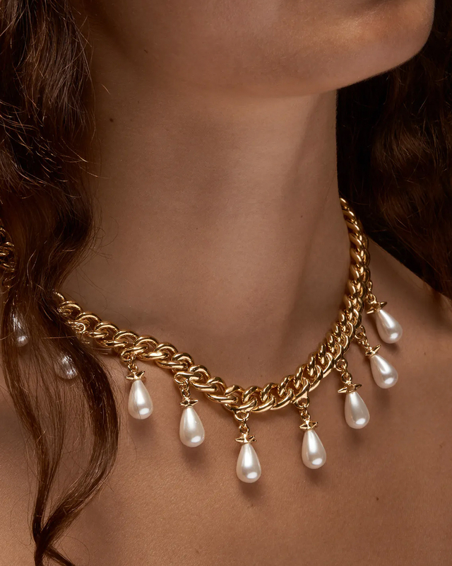 Maria Nilsdotter Halsband Chunky Chain Pearls Guld ONESIZE