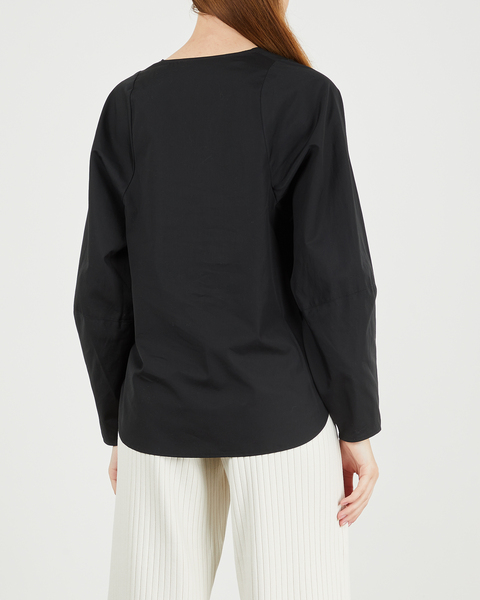 Blus Shaped V-Neck L/S Popover  Svart 2