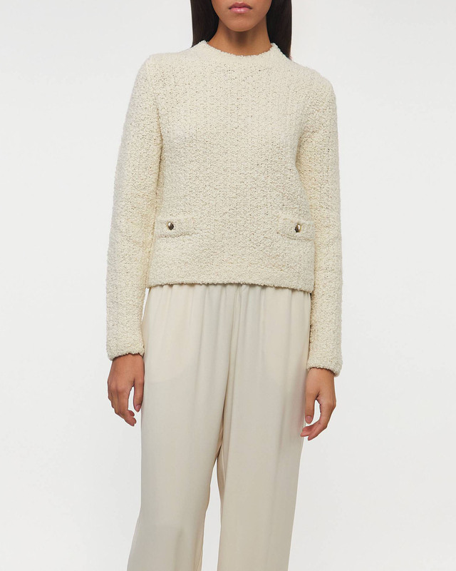 Moncler Sweater Wool Alpaca Jumper Bouclé Natural XS