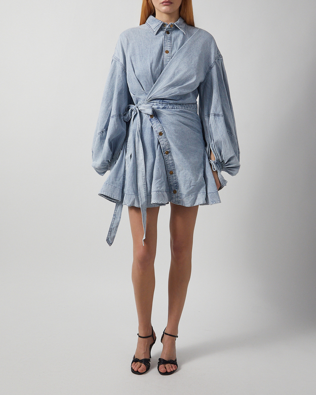 Zimmermann Klänning Rebellion Denim Wrap Mini Ljusblå 2 (M-L)