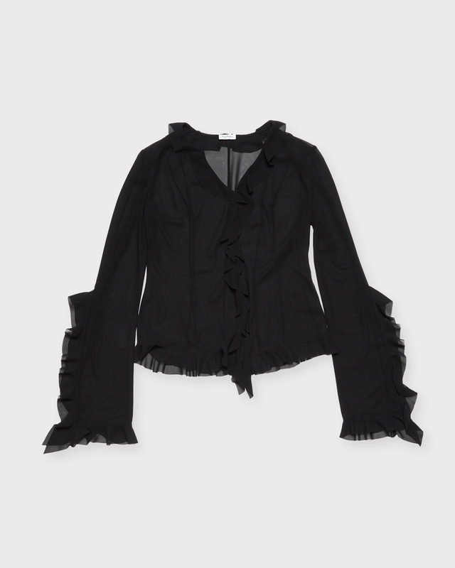 Acne Studios Blus Sheer Ruffle  Svart 36