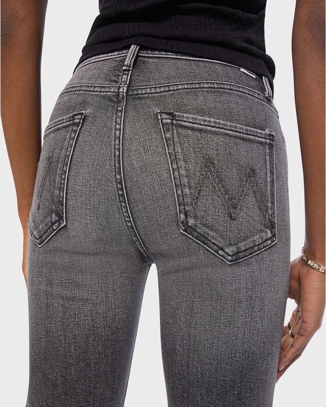 Mother Denim Jeans The Kick It Grey Wash 25