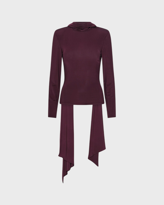 ROTATE Topp Long-Sleeved Scarf Burgundy 36