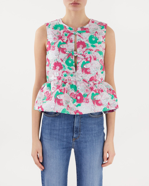 Jacquard Ribbon Blouse  Ljusrosa 1