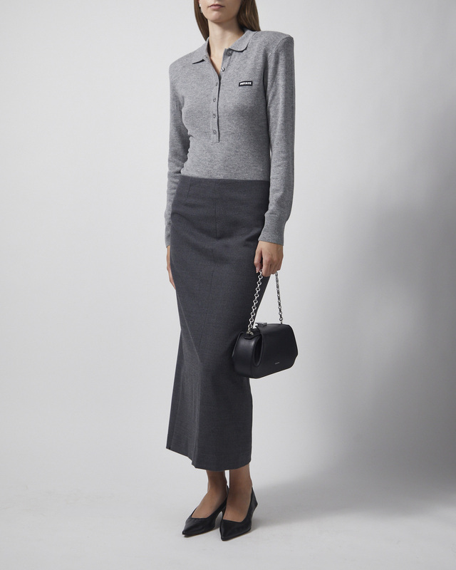 ROTATE  Polo Wool Longleeve Grey L