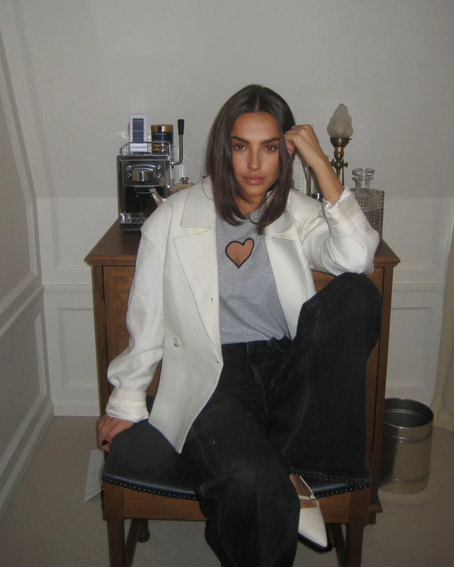 CLOEYS T-shirt heart grey Ljusgrå XS