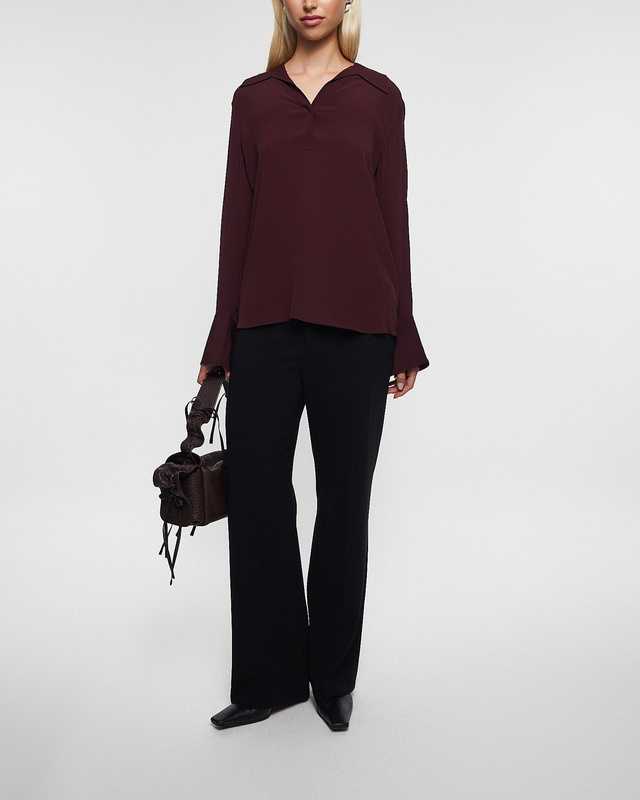 Filippa K Blouse Half Placket Burgundy  38