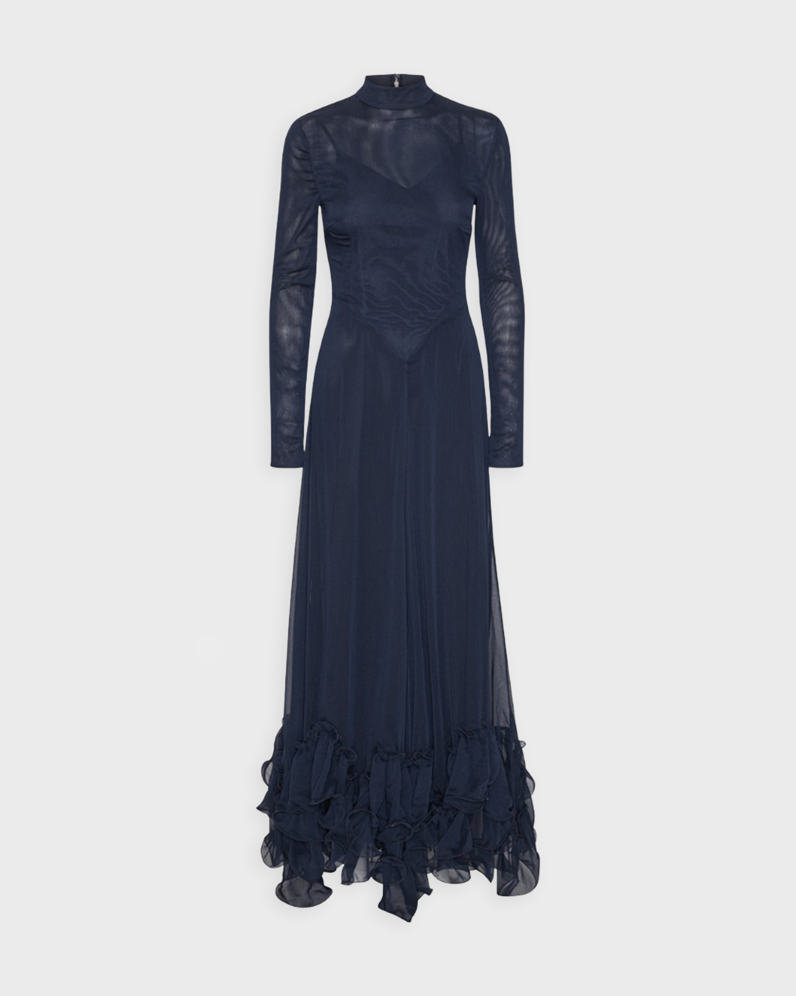 rotate birger christensen chiffon maxi ruffle dress Chiffon Midi Dress