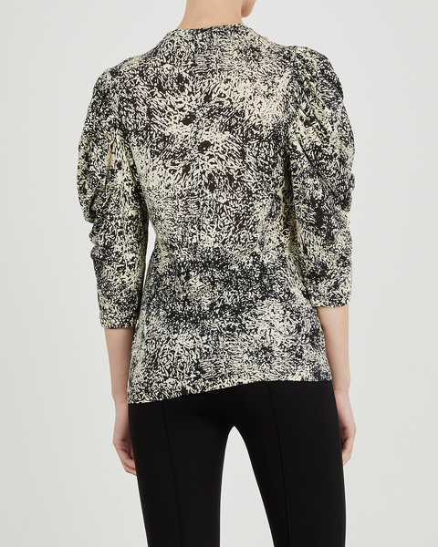 Top Snakeprint Puff Sleeve T-Shirt Vit/svart 2