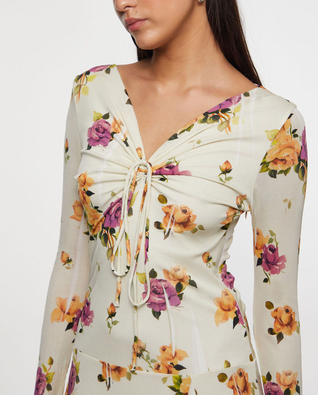 Acne Studios Klänning Asymmetrical Midi Print  Rosa/lila L