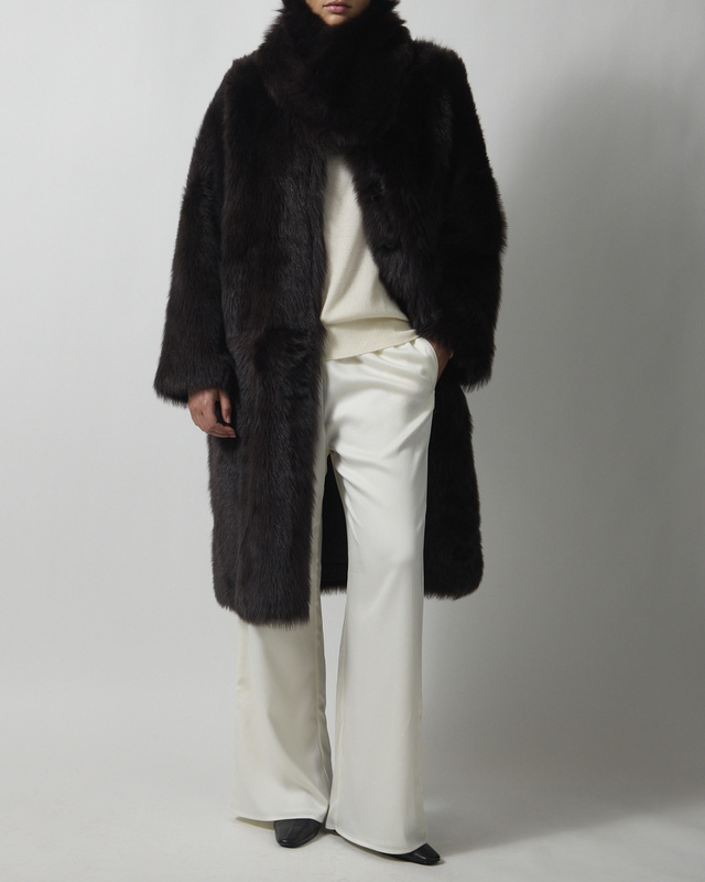 Almada Kåpe Gemma Fur Leather Chocolate M