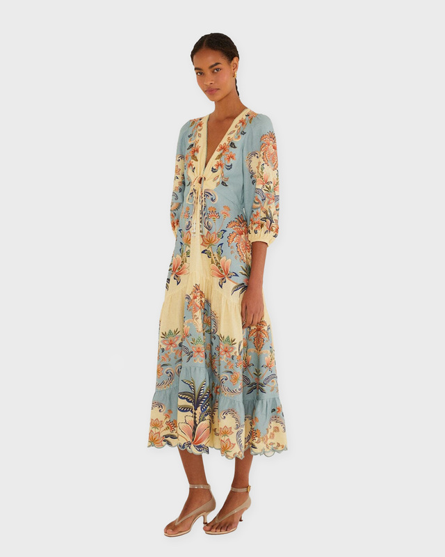 FARM Rio Dress Boho Maxi Ljusgul M