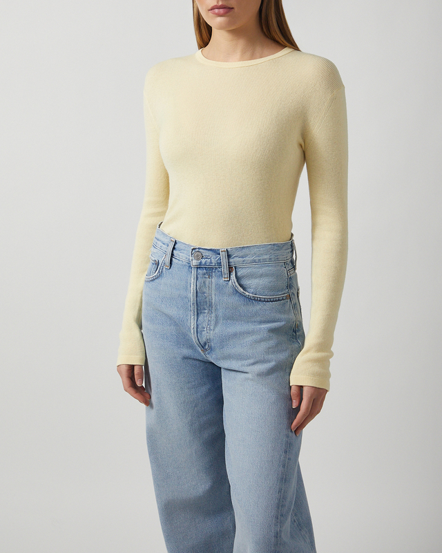 LISA YANG T-Shirt Long Sleeve Vivian Cashmere Ljusgul 1 (S-M)