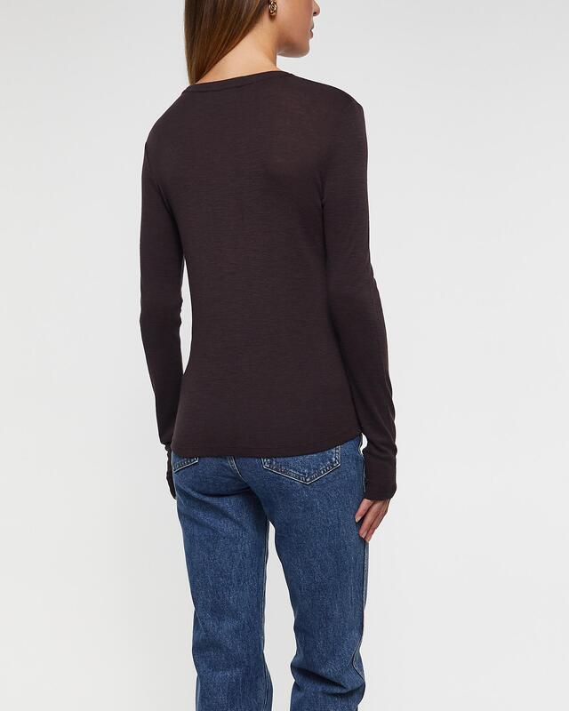 Wakakuu Icons Sweater Crew Neck Merino Wool Mörkbrun S