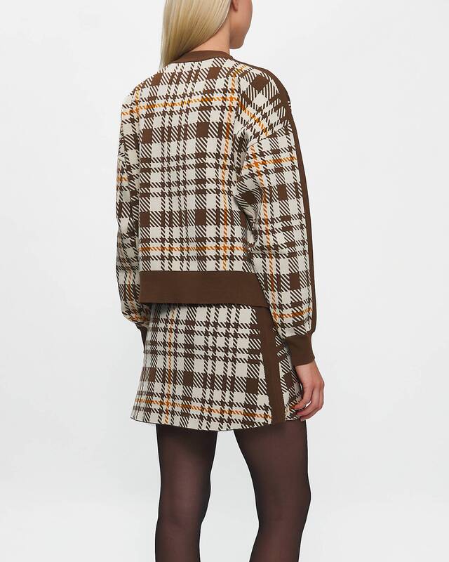 Rodebjer Tröja Reilly Eco Check Brun XS