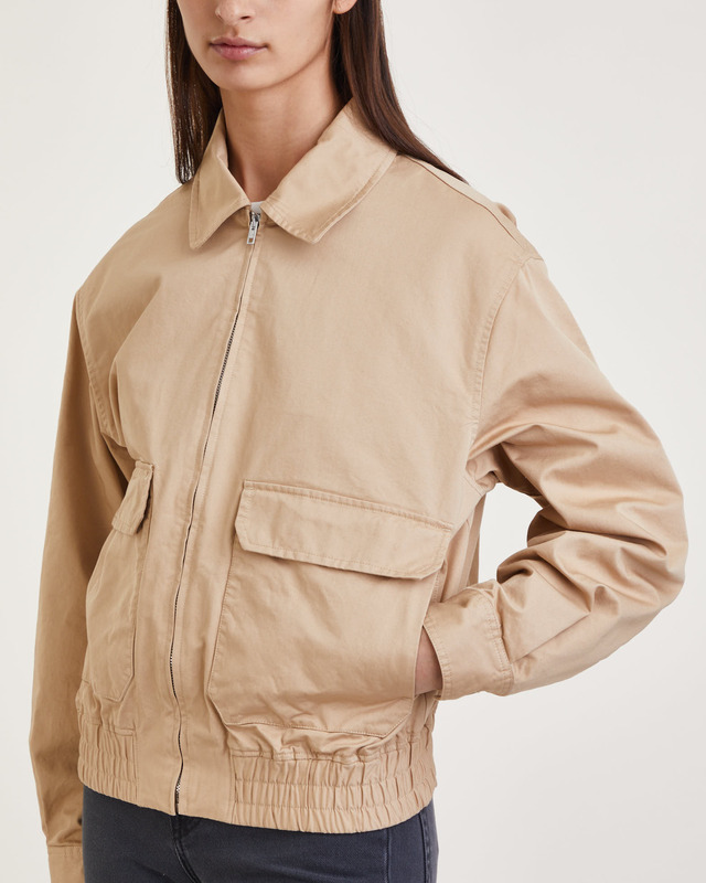 Filippa K Jacket Cotton Zip Sand 34