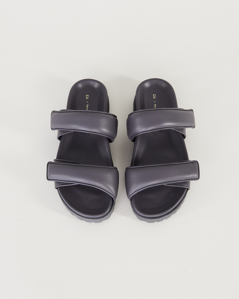 Sandal double strap matte lamb leather Grå 2