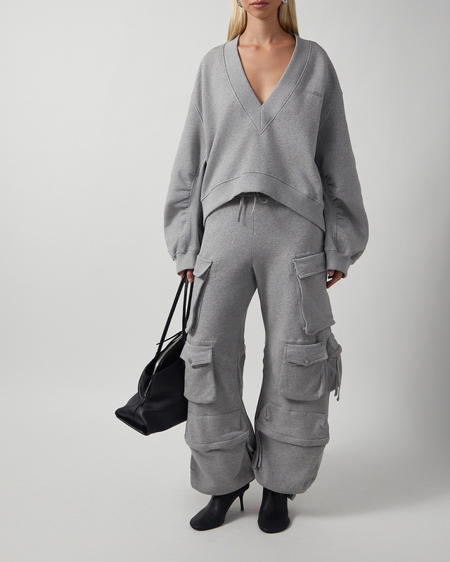 The Attico Byxor Cotton Jersey  Grey melange IT 40 (EUR 36)