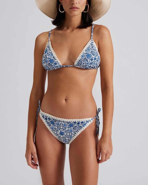 Bikini Top Ally Crochet Triangle Blue/White 2