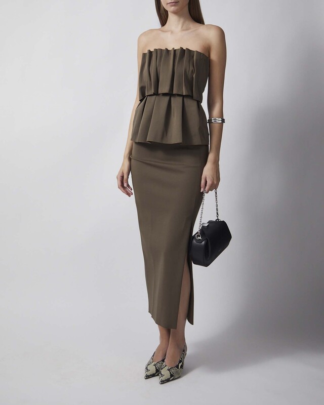 Dagmar Top Sculpted Tube Dark green 38