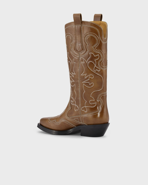 Boots Mid Shaft Embroidered Western Tiger 2