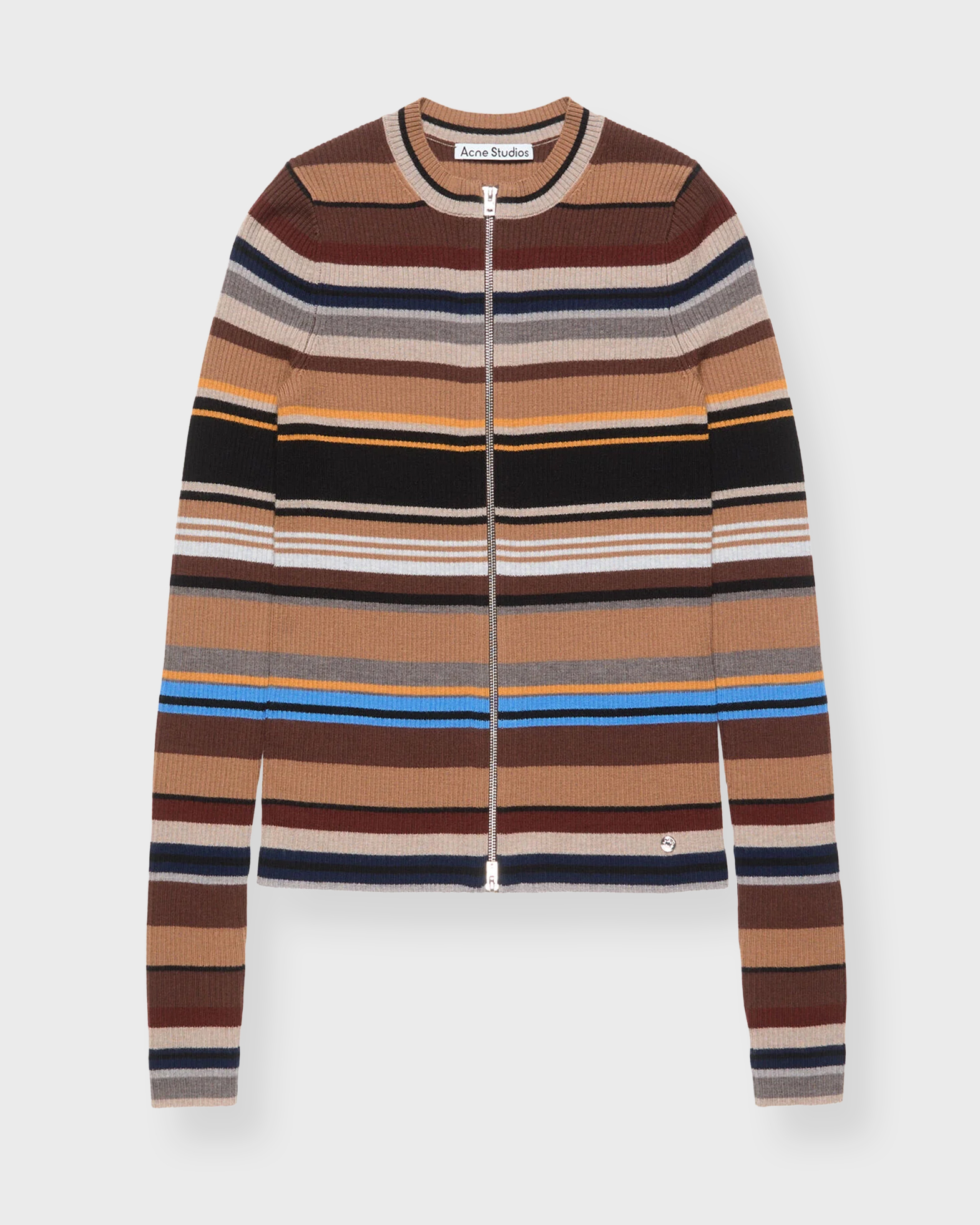 Acne Studios Women's Brown Cardigan Striped Wool S