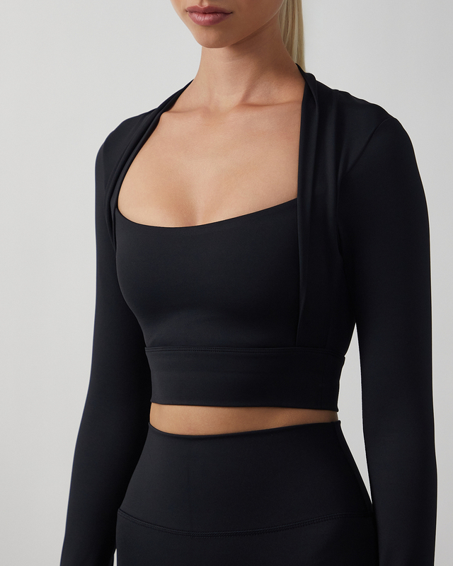 Sisterly tribe Top Softsculpt Bolero Long Sleeve  Black L