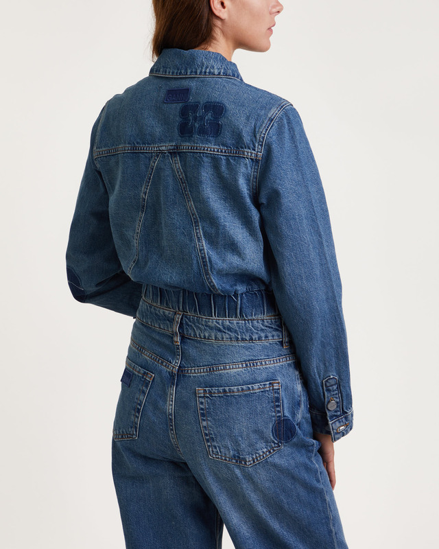 Ganni Jacka Patch Denim Bomber Denim 38