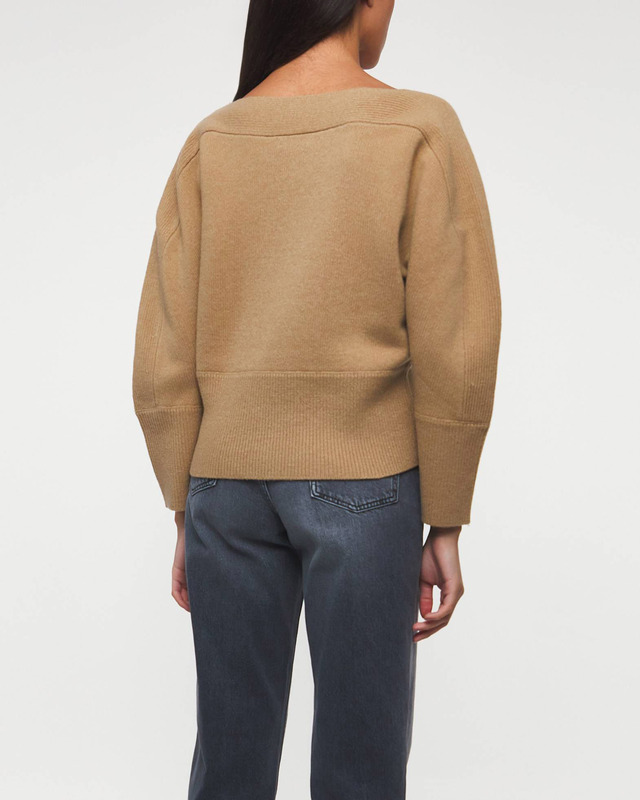Dagmar Tröja Curved Knit Camel M