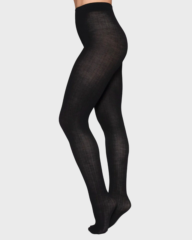 Swedish Stockings Tights Freja Organic Wool Svart XL
