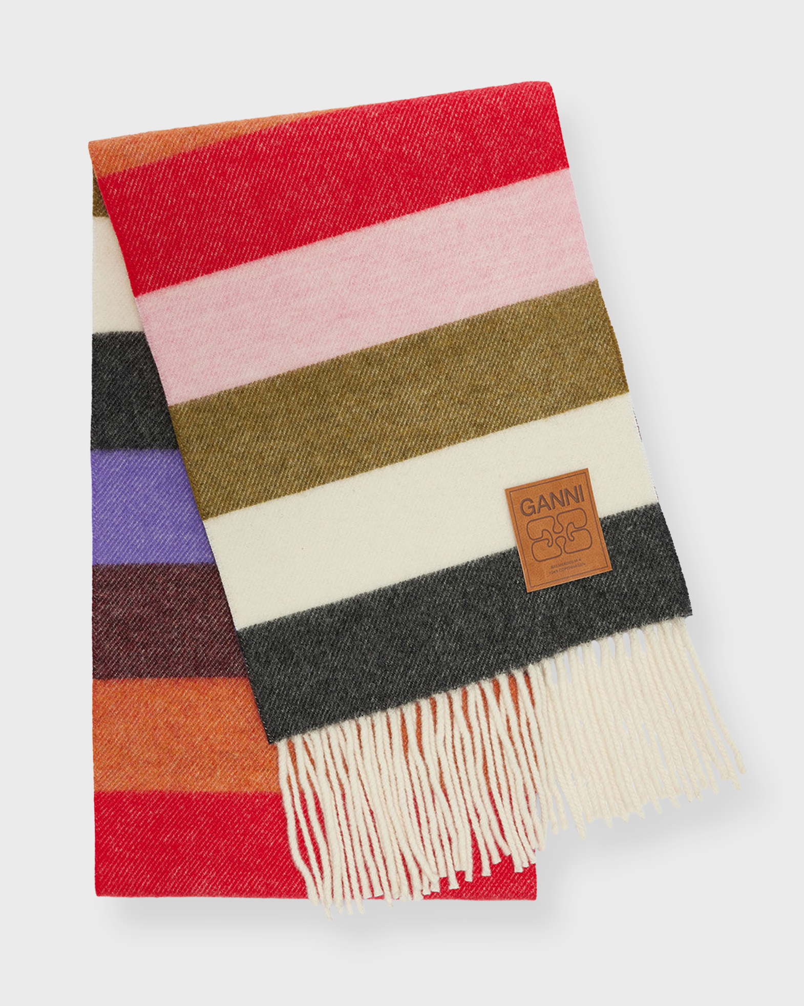 Scarf Double Face Wool Knit Multicolor ONESIZE